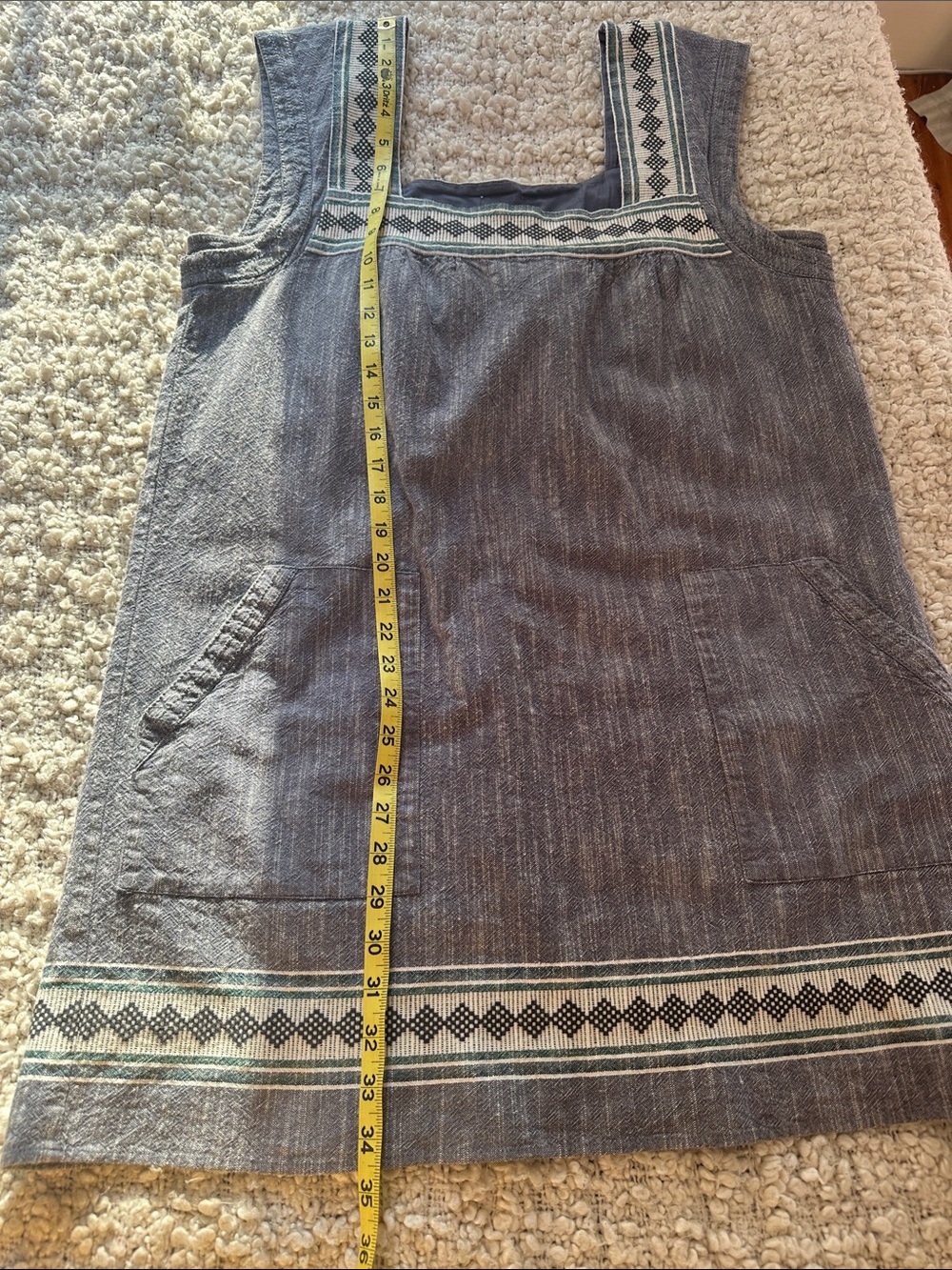 Faherty Blue Organic Cotton Embroidered Square-Neck Summer Dress - Picture 11 of 14